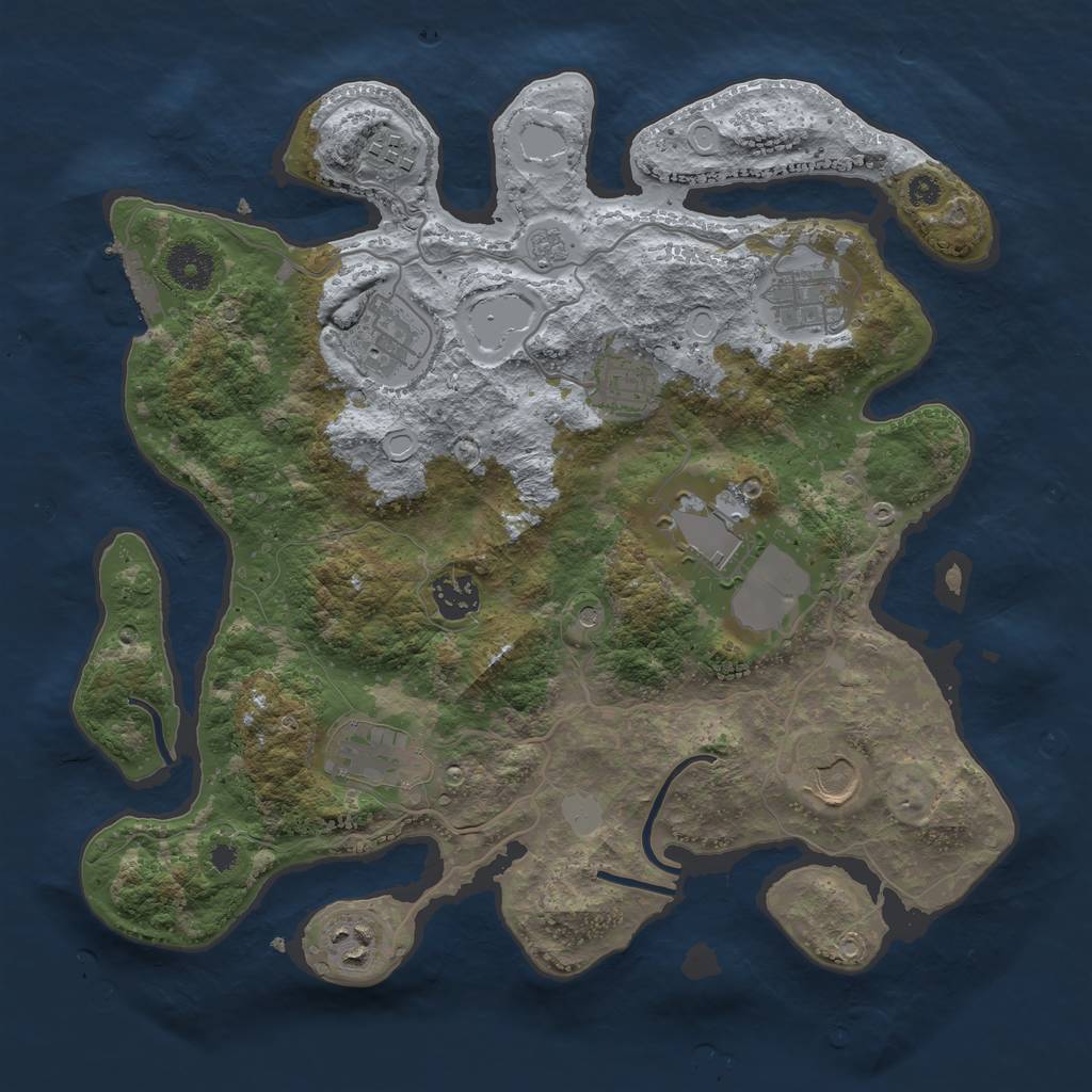 Rust Map: Procedural Map, Size: 3500, Seed: 49097, 15 Monuments