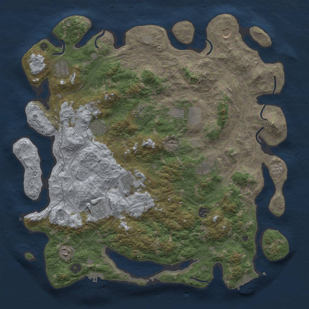 Rust Map: Procedural Map, Size: 4500, Seed: 39765812, 18 Monuments