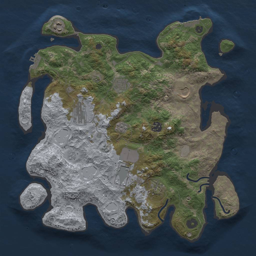Rust Map: Procedural Map, Size: 3570, Seed: 228566, 14 Monuments