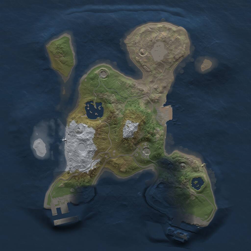 Rust Map: Procedural Map, Size: 2000, Seed: 1957862578, 5 Monuments