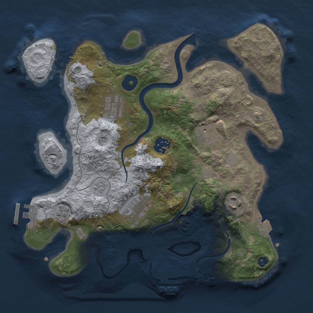 Rust Map: Procedural Map, Size: 3000, Seed: 23542942, 12 Monuments