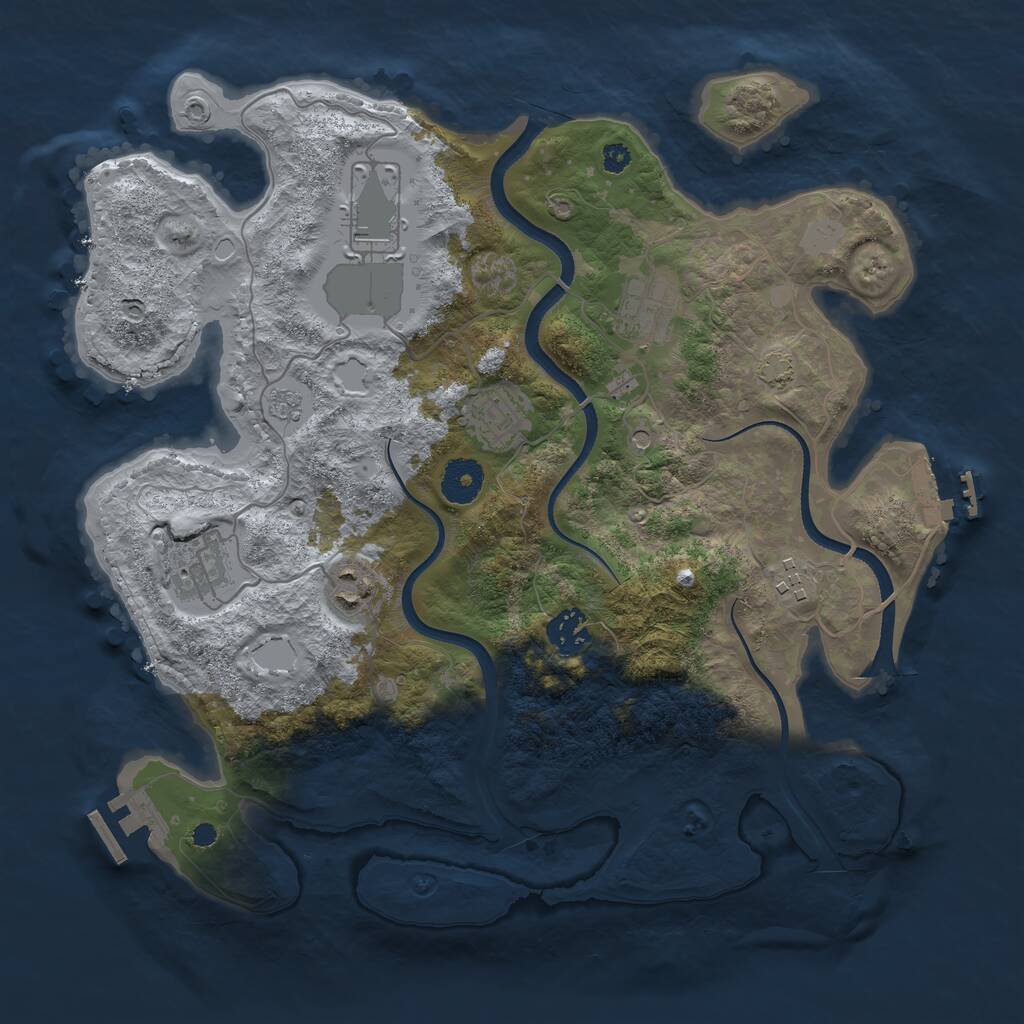 Rust Map: Procedural Map, Size: 3500, Seed: 1498222167, 13 Monuments