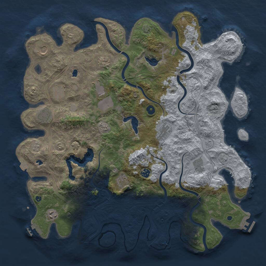 Rust Map: Procedural Map, Size: 4500, Seed: 1698209762, 17 Monuments