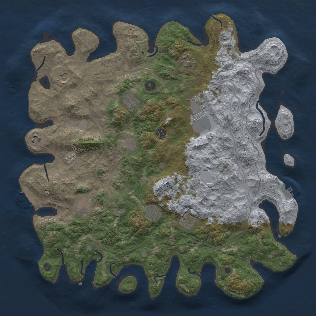 Rust Map: Procedural Map, Size: 4500, Seed: 1698209762, 18 Monuments