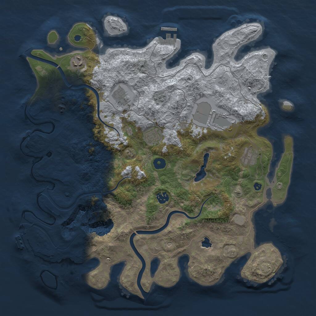 Rust Map: Procedural Map, Size: 4000, Seed: 108890119, 13 Monuments