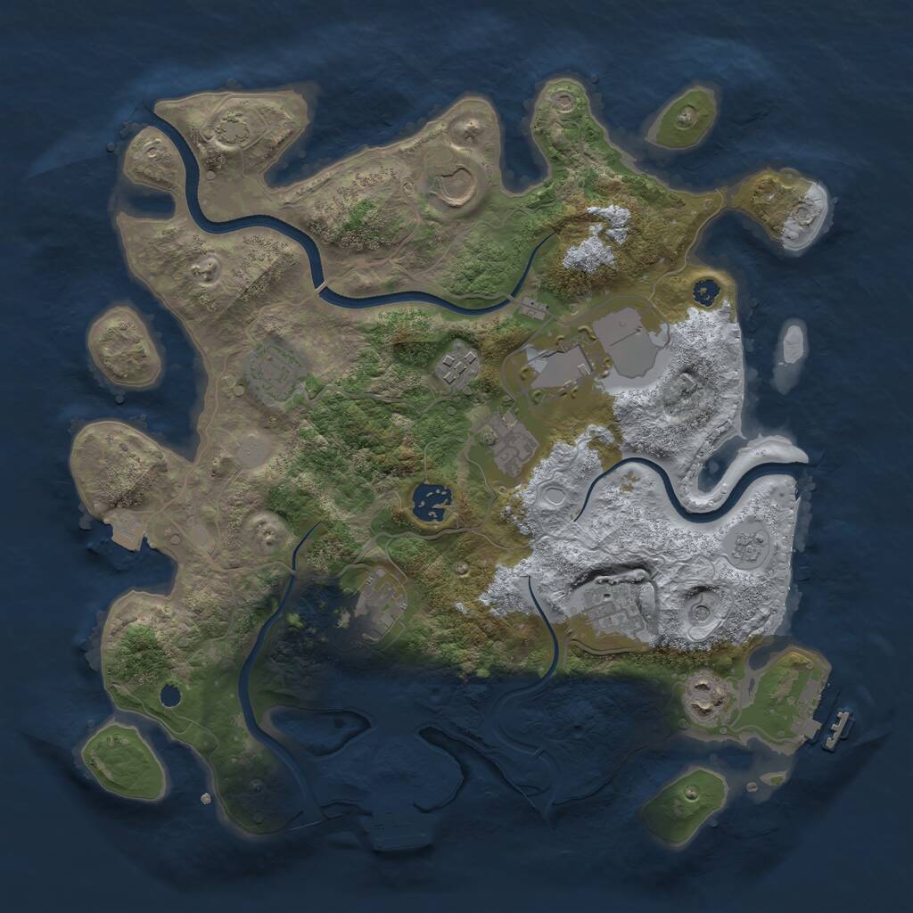 Rust Map: Procedural Map, Size: 3500, Seed: 298013671, 15 Monuments