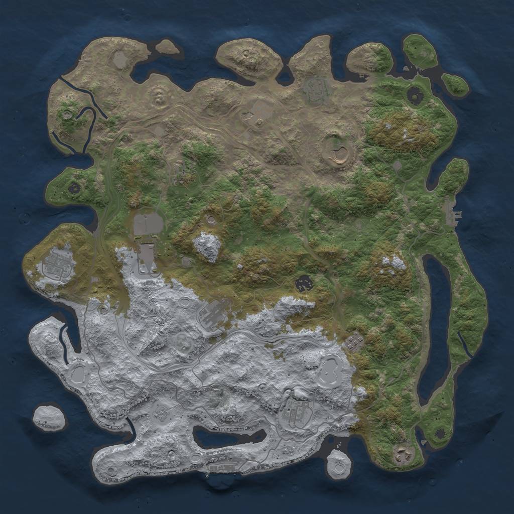 Rust Map: Procedural Map, Size: 4500, Seed: 567601778, 18 Monuments