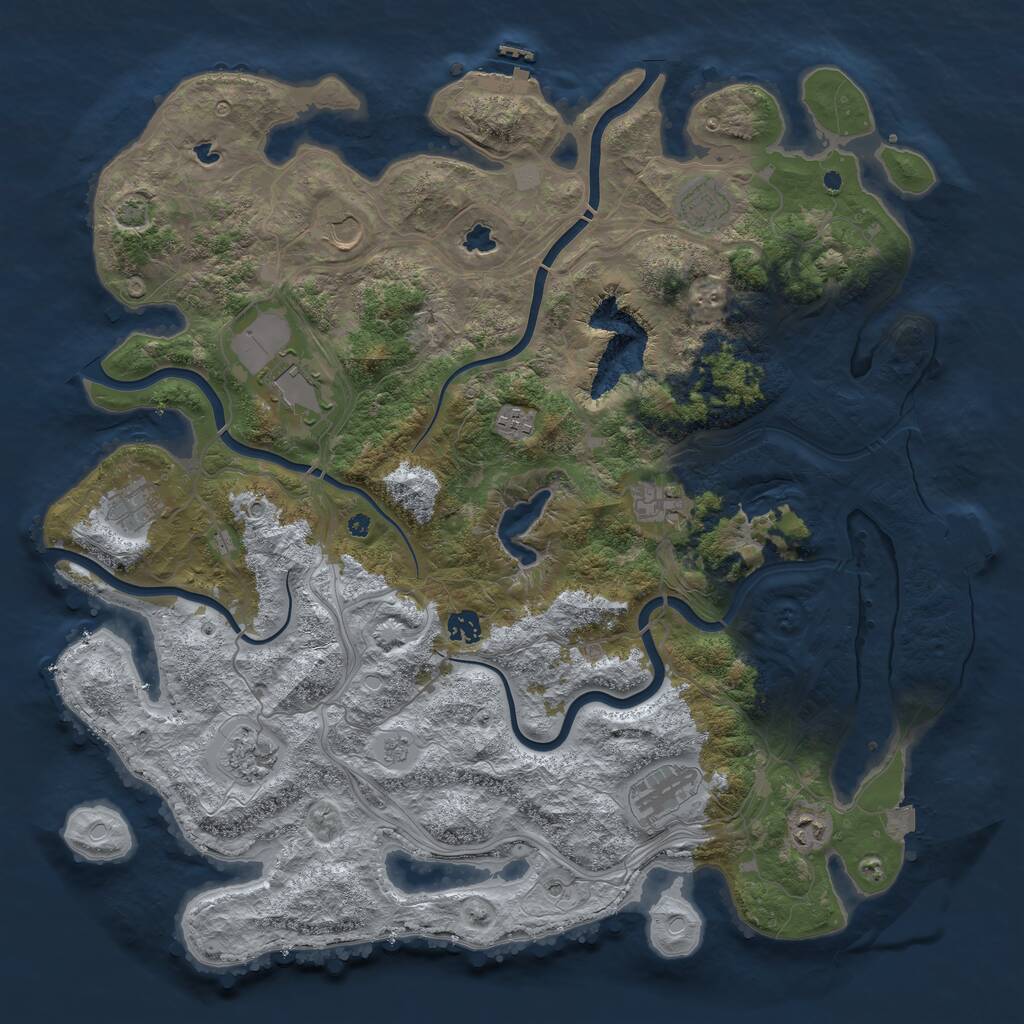 Rust Map: Procedural Map, Size: 4500, Seed: 567601778, 16 Monuments