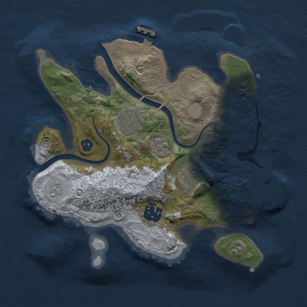 Rust Map: Procedural Map, Size: 2500, Seed: 401665415, 8 Monuments