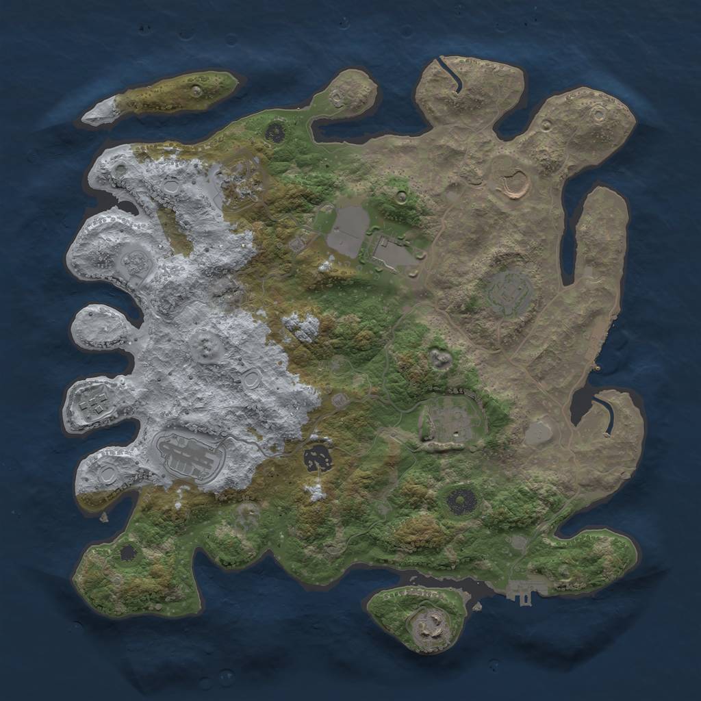 Rust Map: Procedural Map, Size: 3700, Seed: 1412138817, 15 Monuments