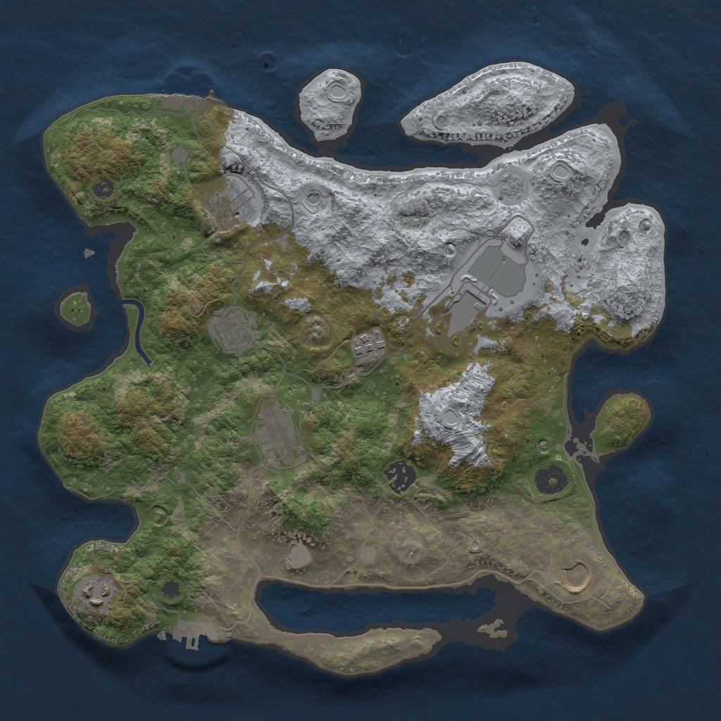 Rust Map: Procedural Map, Size: 3550, Seed: 302452, 15 Monuments