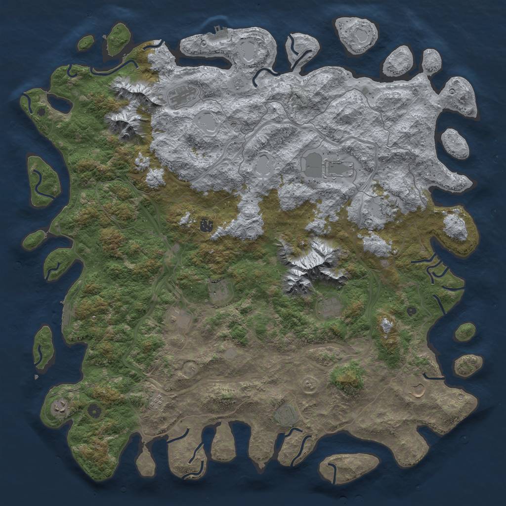 Rust Map: Procedural Map, Size: 5500, Seed: 1144114411, 18 Monuments