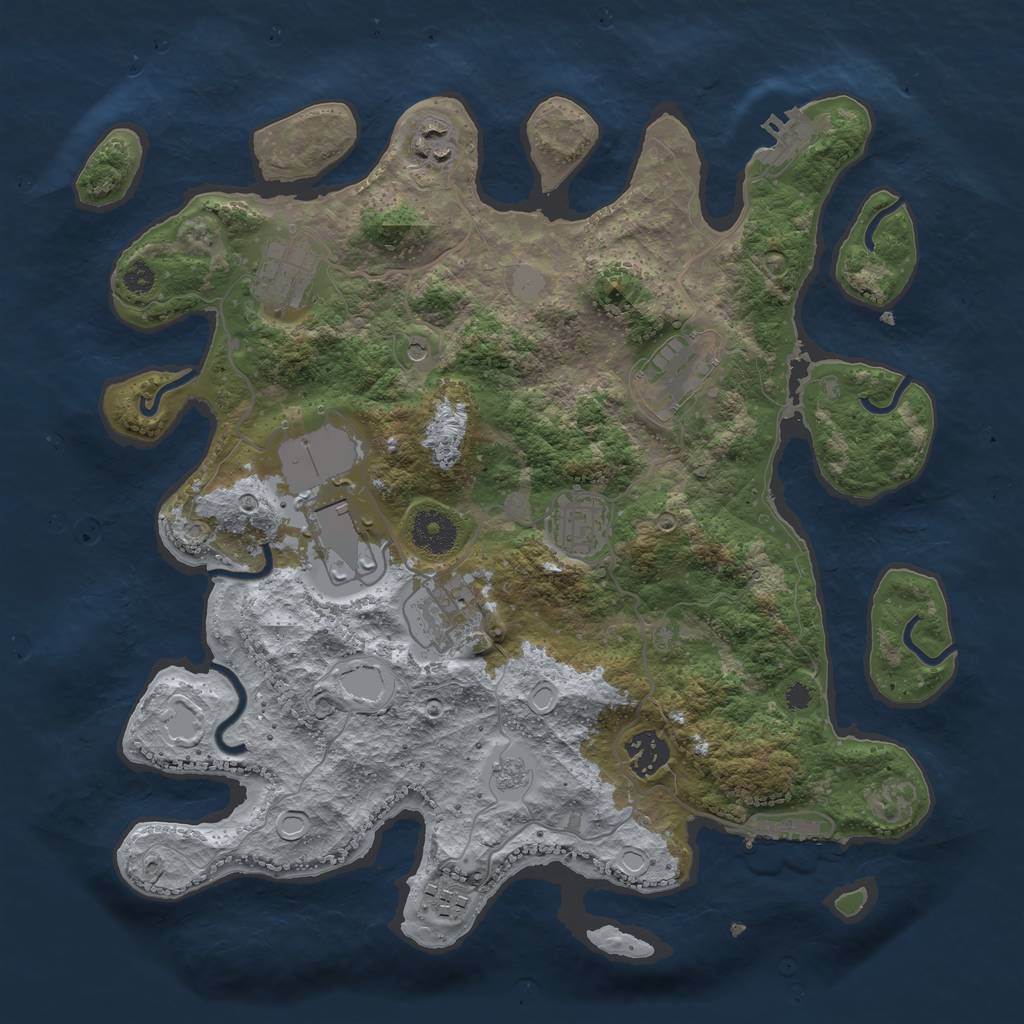 Rust Map: Procedural Map, Size: 3500, Seed: 1111977, 15 Monuments