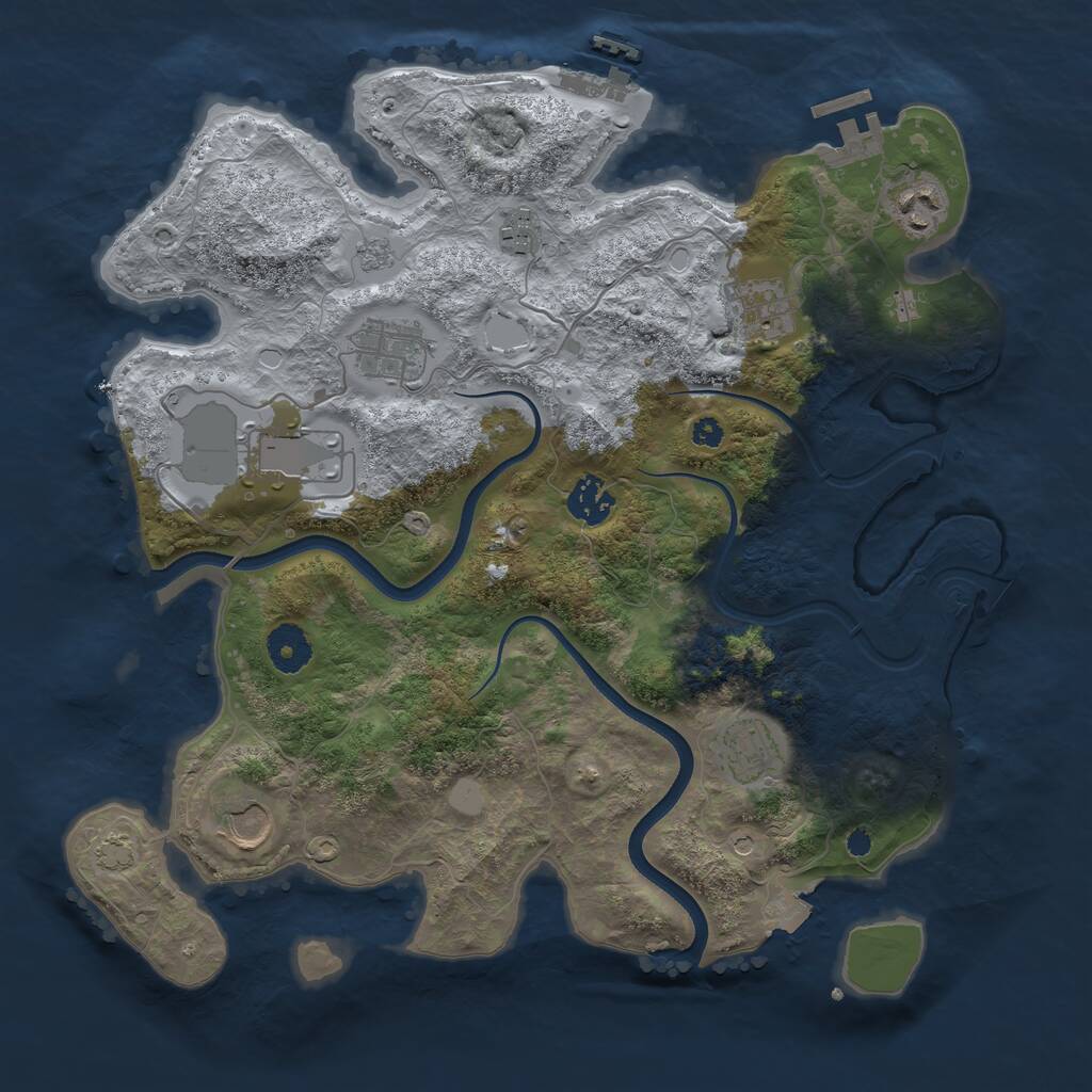 Rust Map: Procedural Map, Size: 3570, Seed: 372737, 14 Monuments