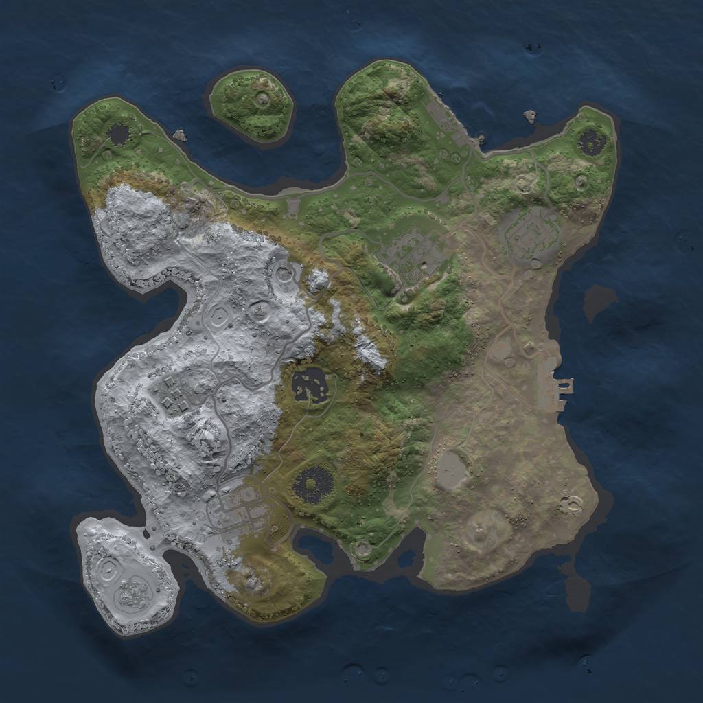 Rust Map: Procedural Map, Size: 2800, Seed: 1534537876, 12 Monuments