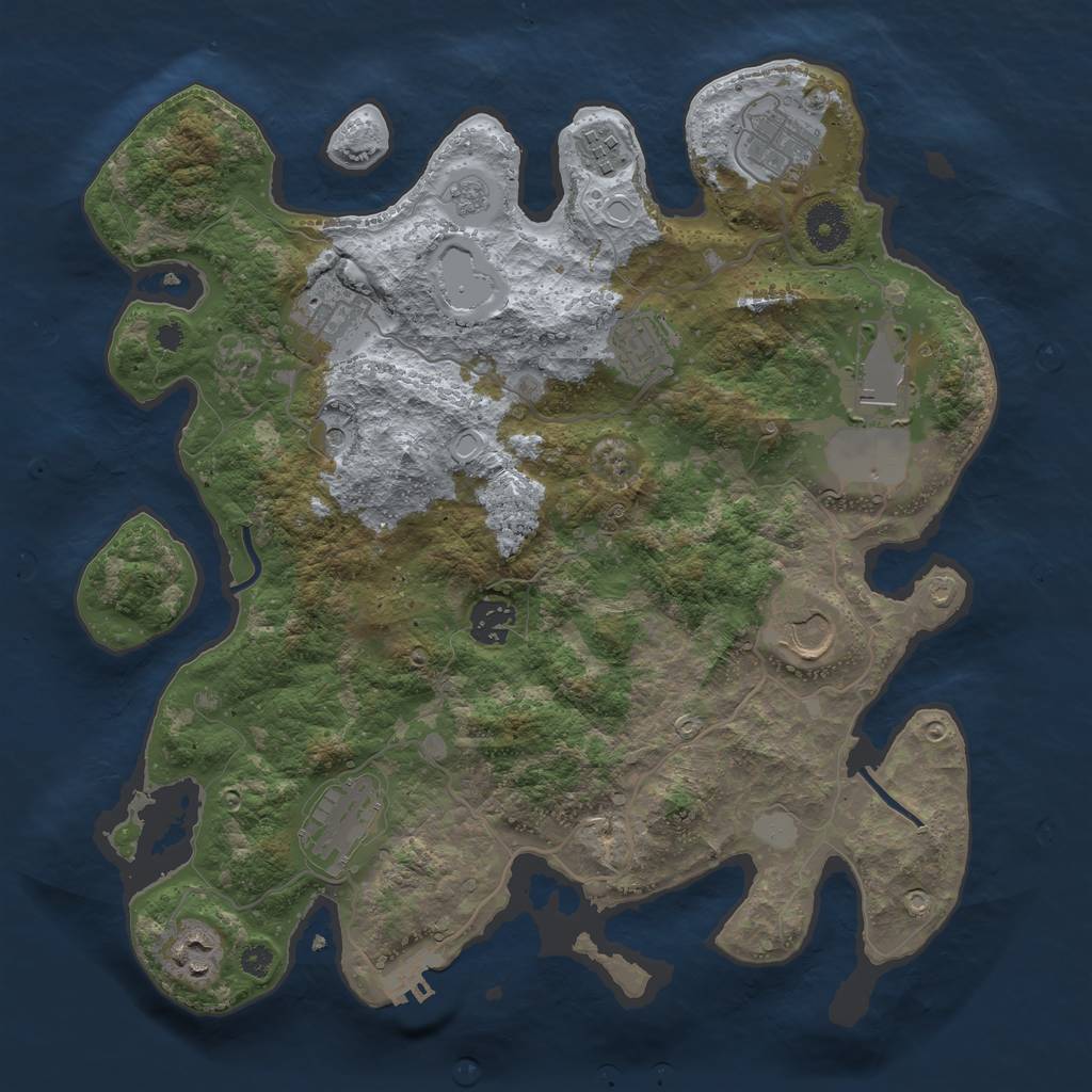 Rust Map: Procedural Map, Size: 3550, Seed: 586320, 15 Monuments