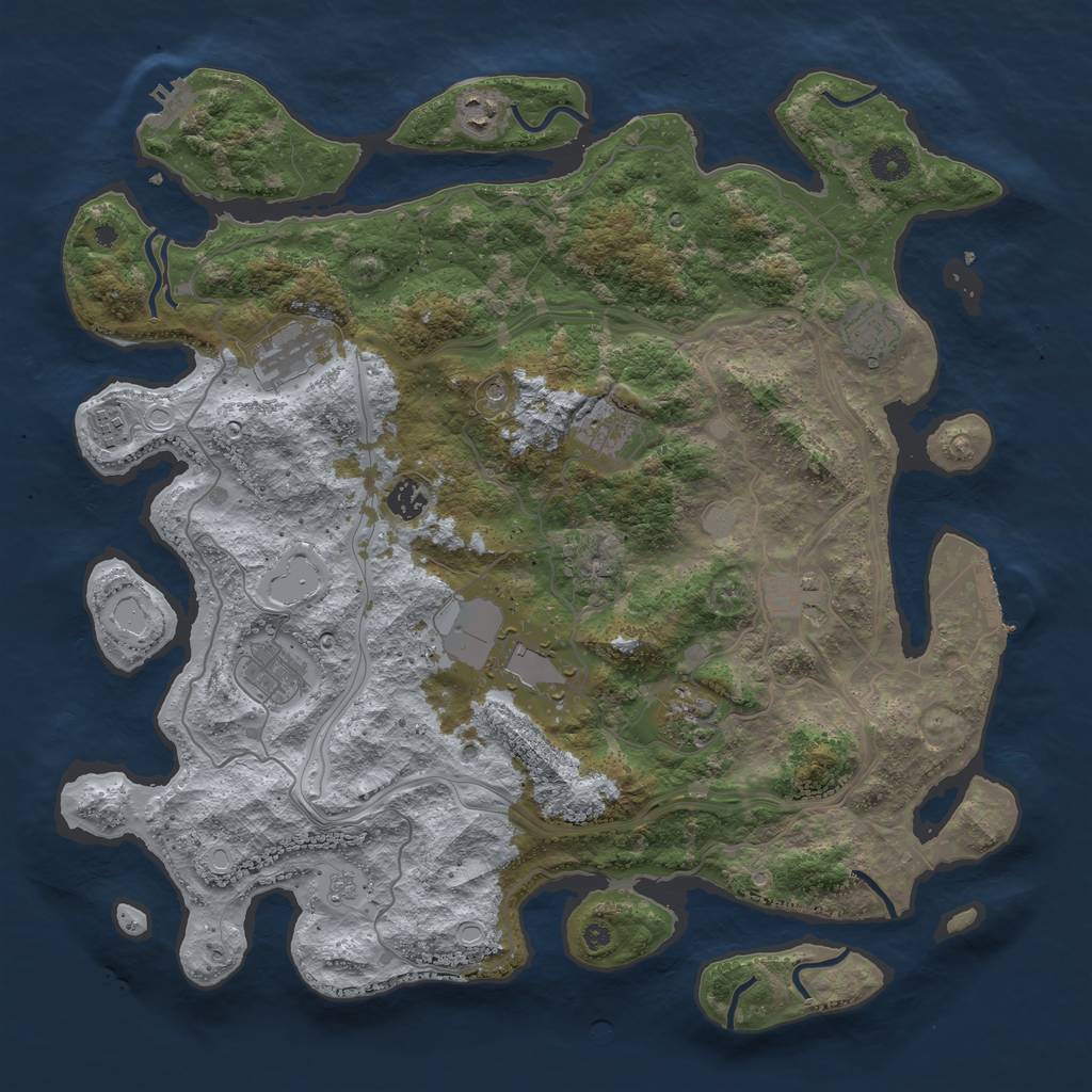 Rust Map: Procedural Map, Size: 4250, Seed: 260882, 17 Monuments