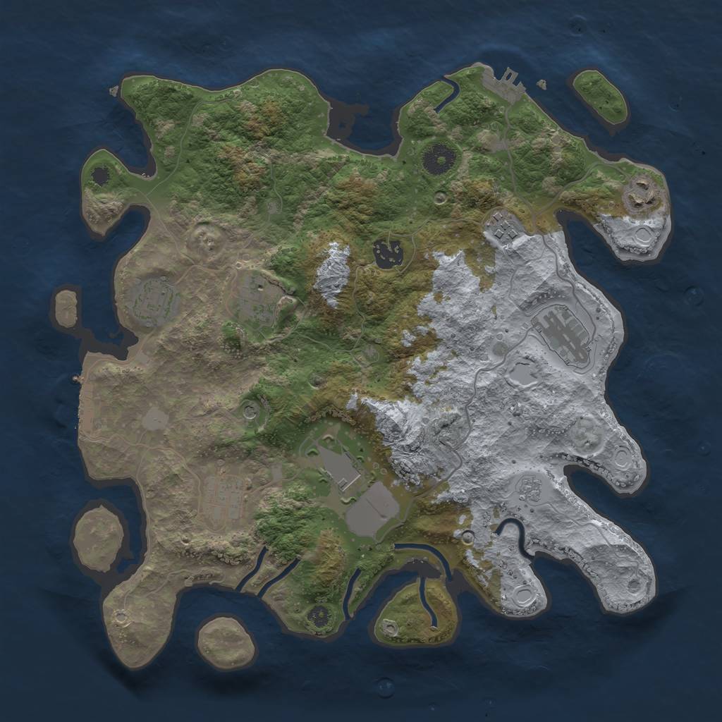 Rust Map: Procedural Map, Size: 3500, Seed: 26489, 15 Monuments