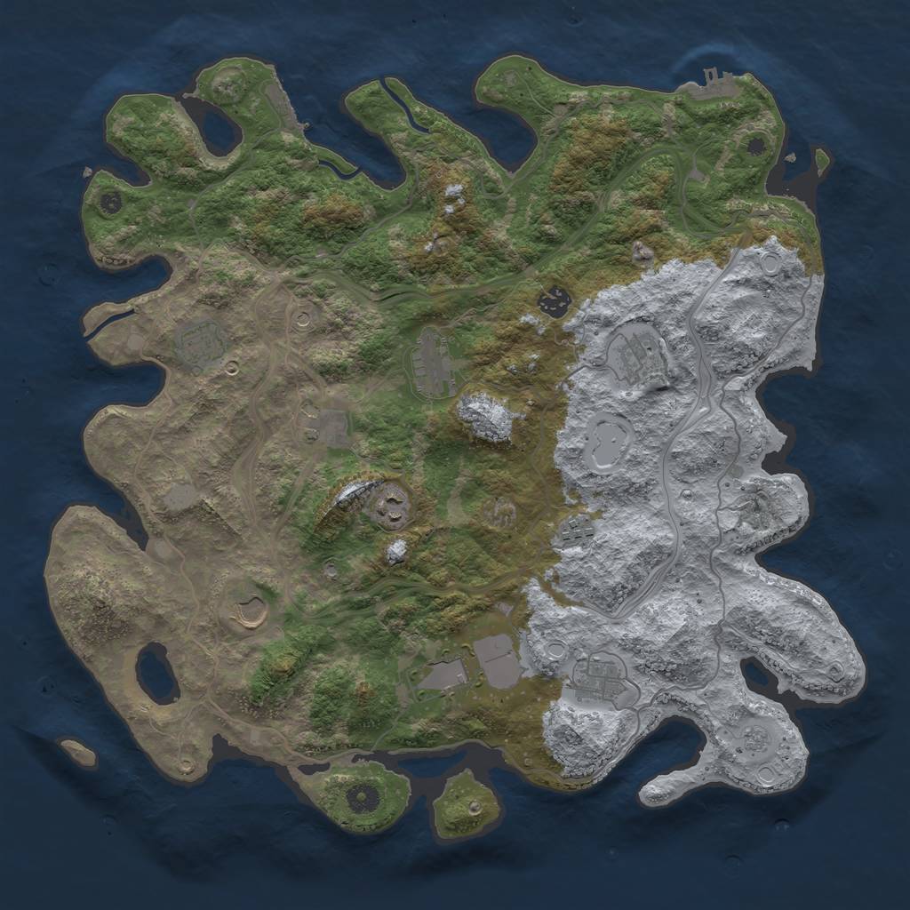 Rust Map: Procedural Map, Size: 4322, Seed: 768295476, 17 Monuments