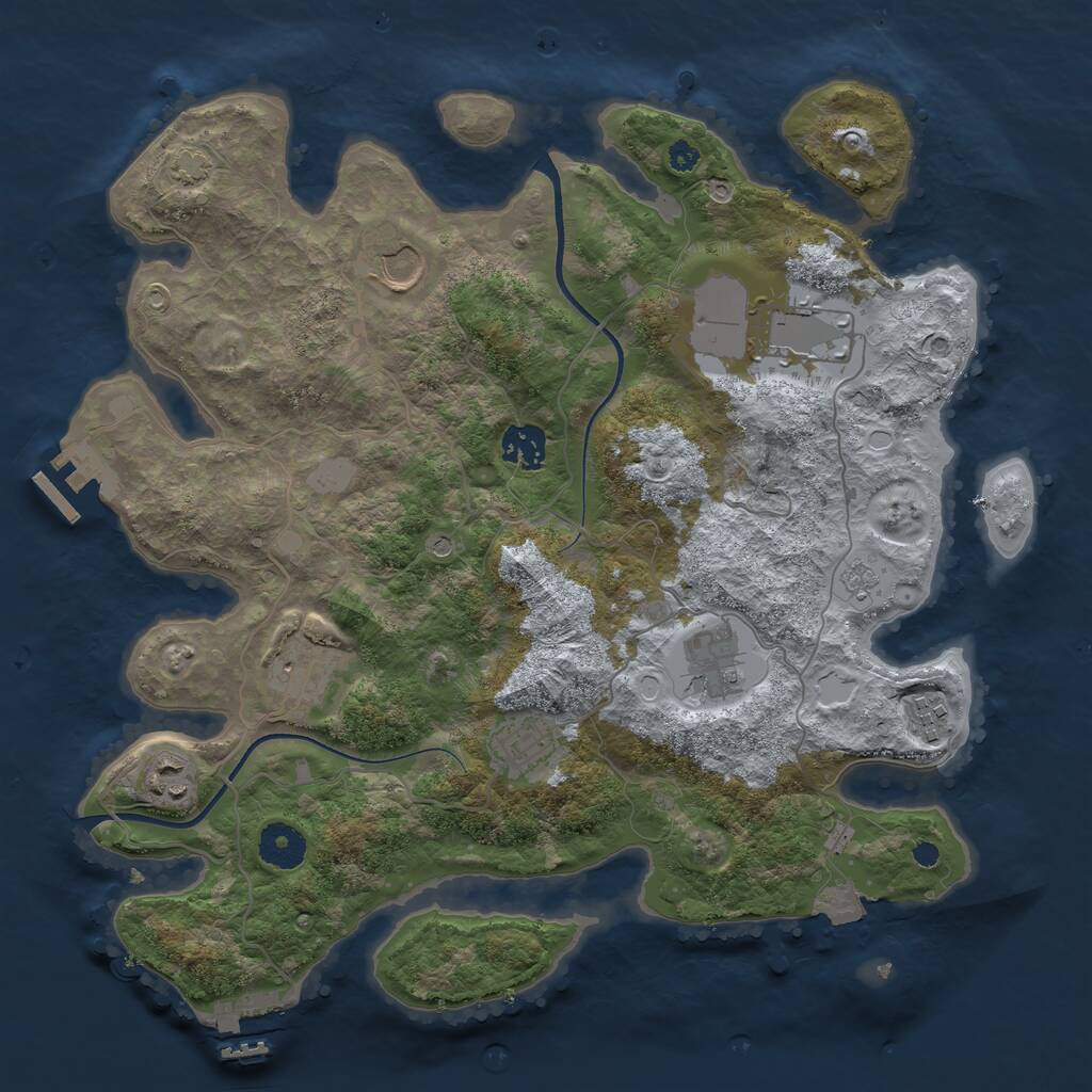 Rust Map: Procedural Map, Size: 3560, Seed: 803278, 14 Monuments