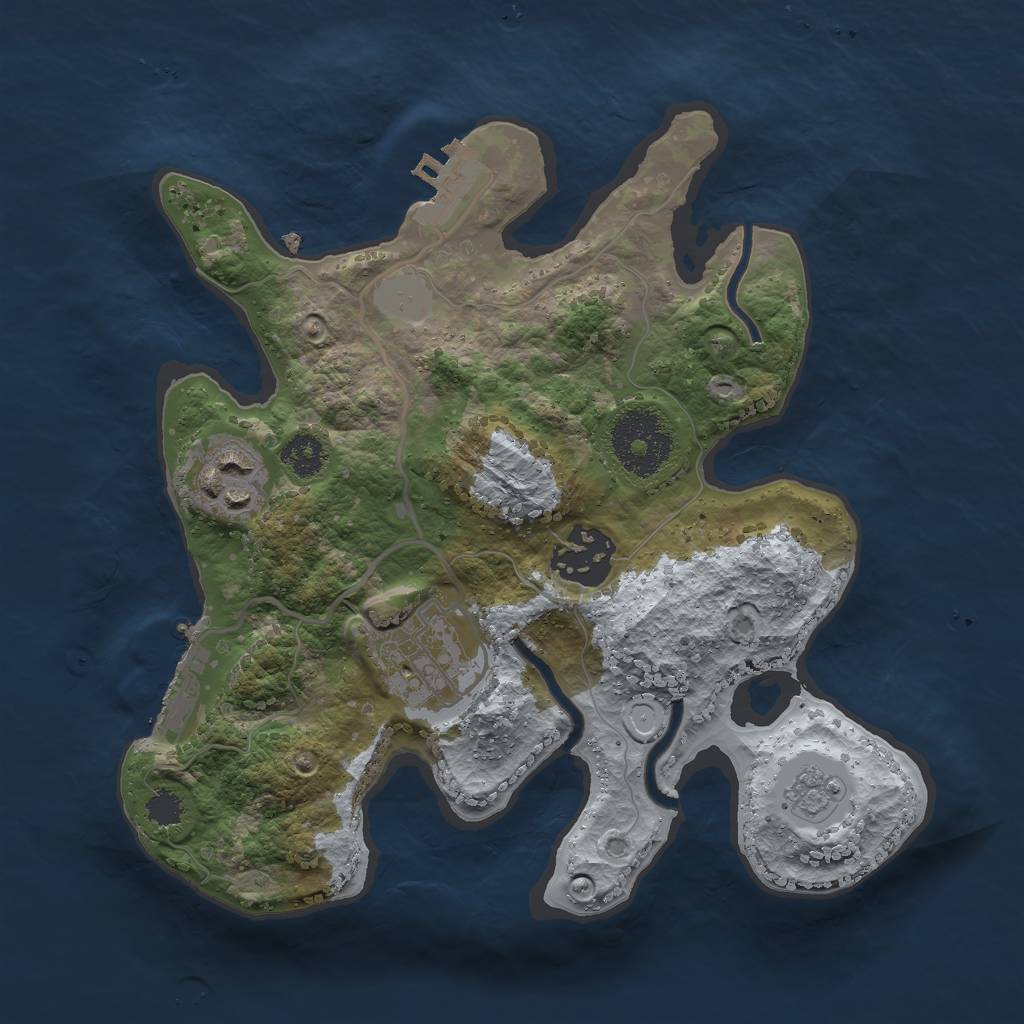 Rust Map: Procedural Map, Size: 2500, Seed: 2170, 9 Monuments