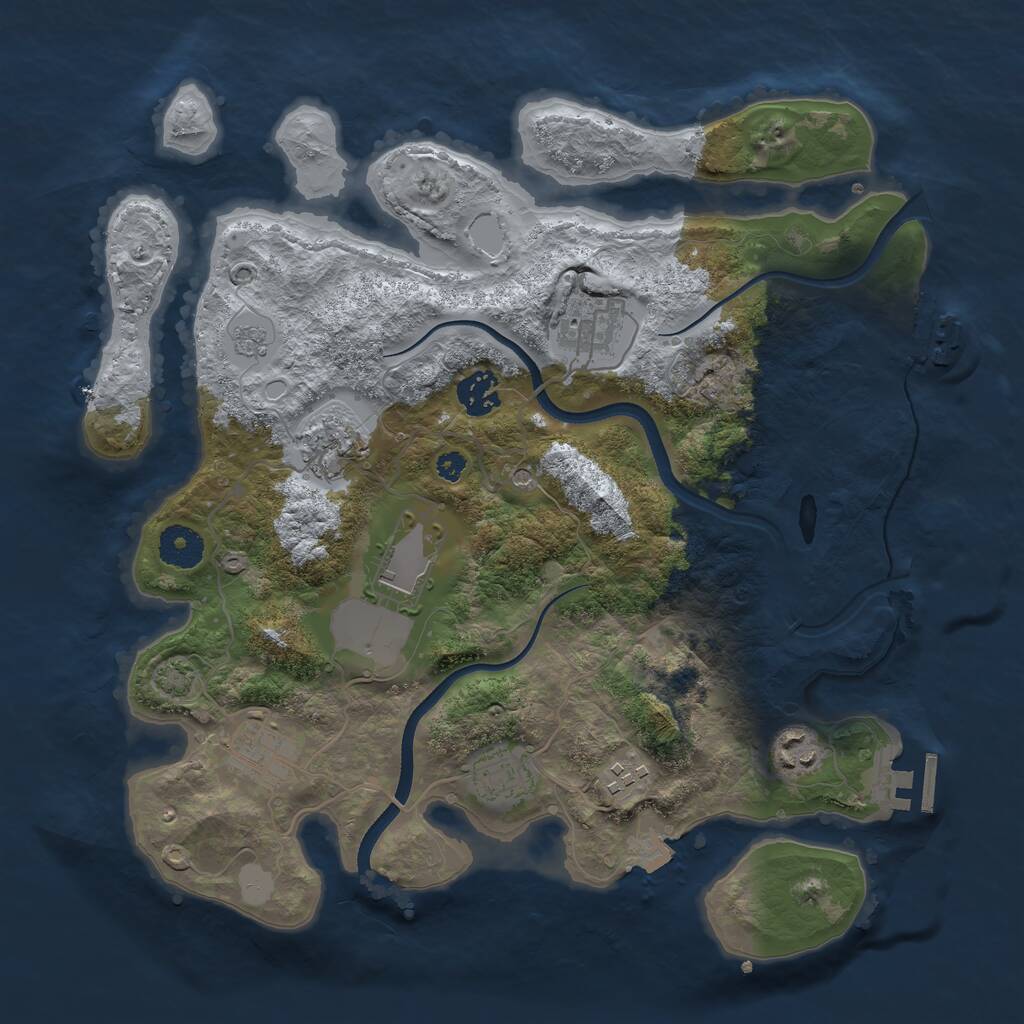Rust Map: Procedural Map, Size: 3500, Seed: 819358997, 14 Monuments