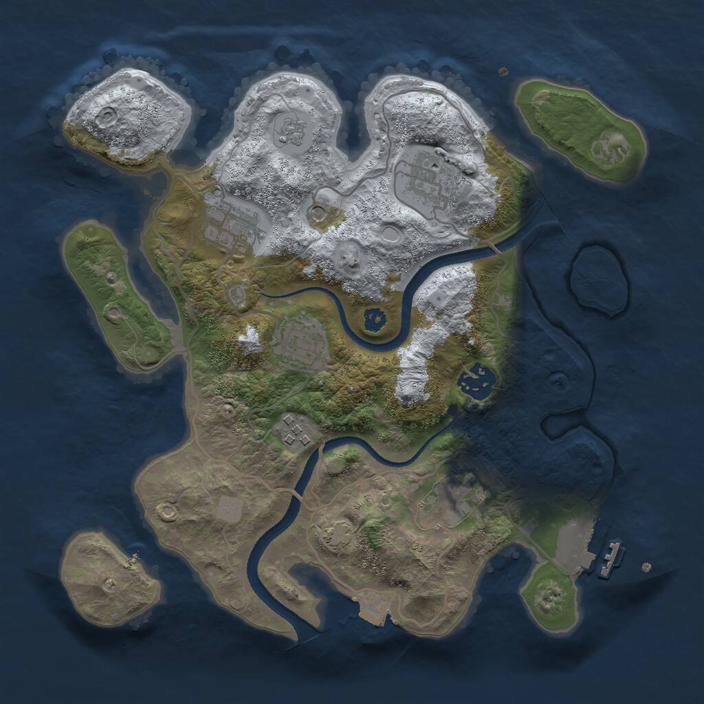 Rust Map: Procedural Map, Size: 3000, Seed: 288814446, 11 Monuments