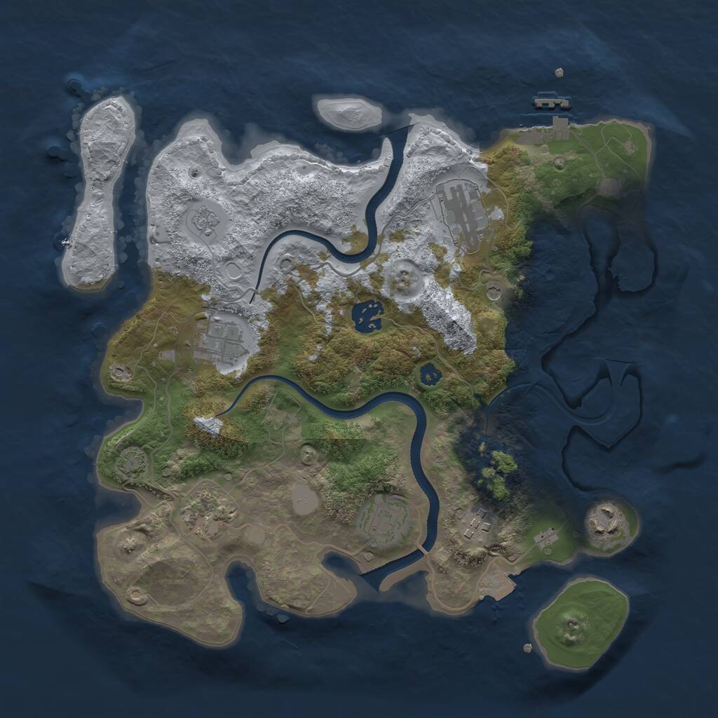 Rust Map: Procedural Map, Size: 3250, Seed: 819358997, 12 Monuments