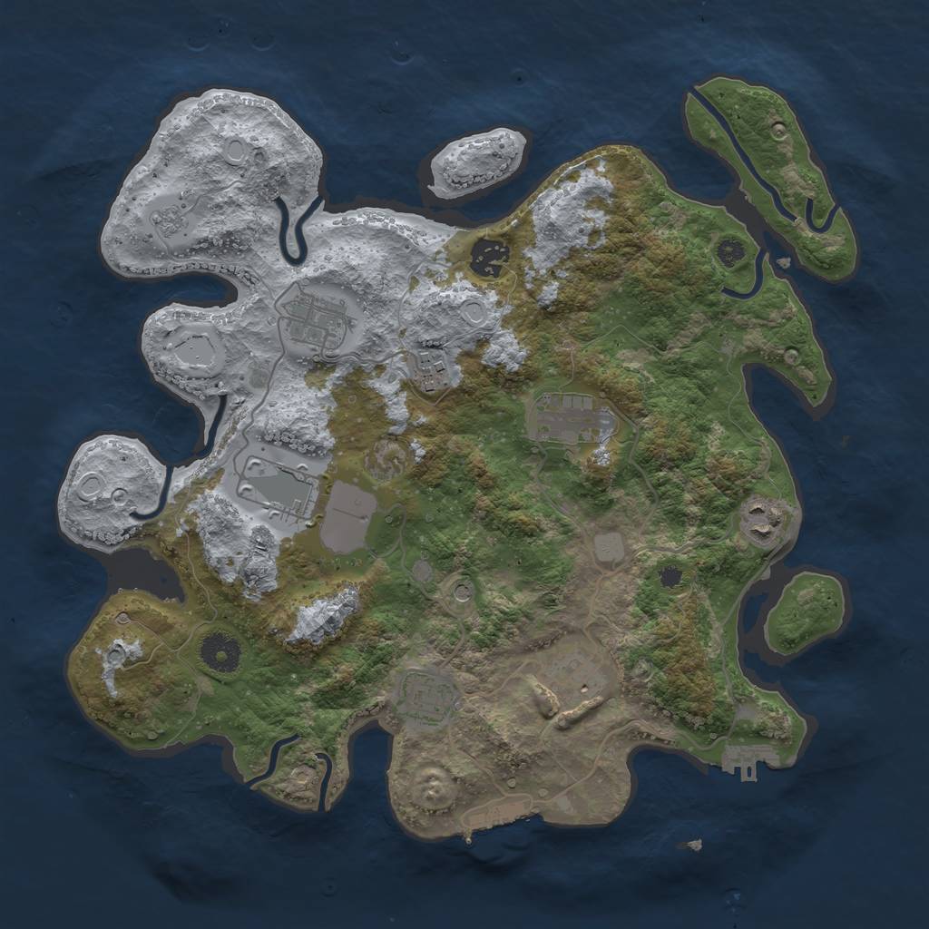 Rust Map: Procedural Map, Size: 3550, Seed: 177346, 15 Monuments