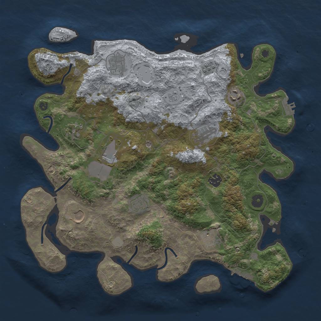 Rust Map: Procedural Map, Size: 3800, Seed: 100698, 17 Monuments