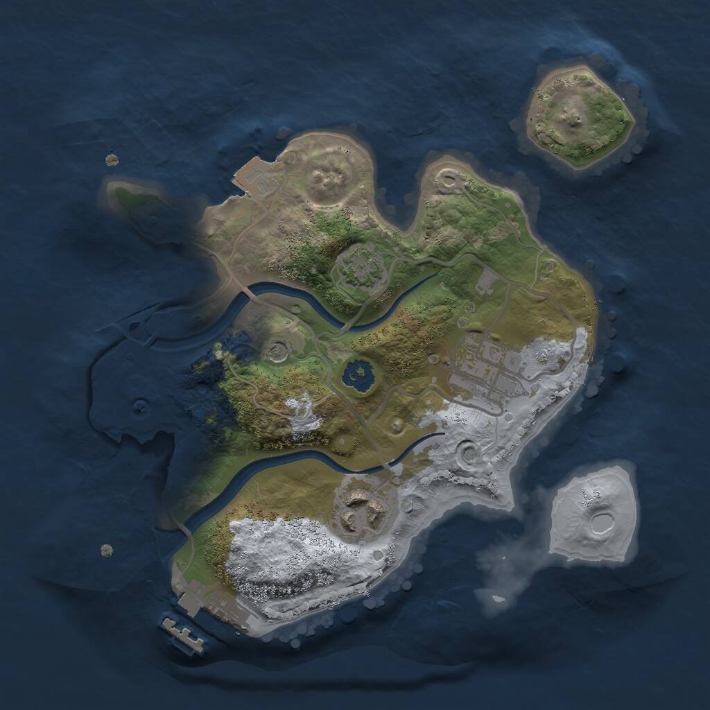 Rust Map: Procedural Map, Size: 2250, Seed: 1323501, 6 Monuments