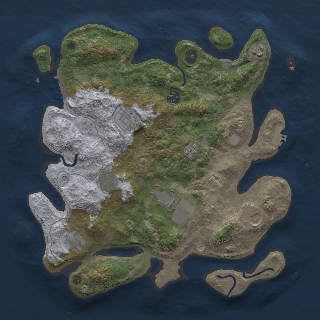 Rust Map: Procedural Map, Size: 3550, Seed: 142482, 15 Monuments