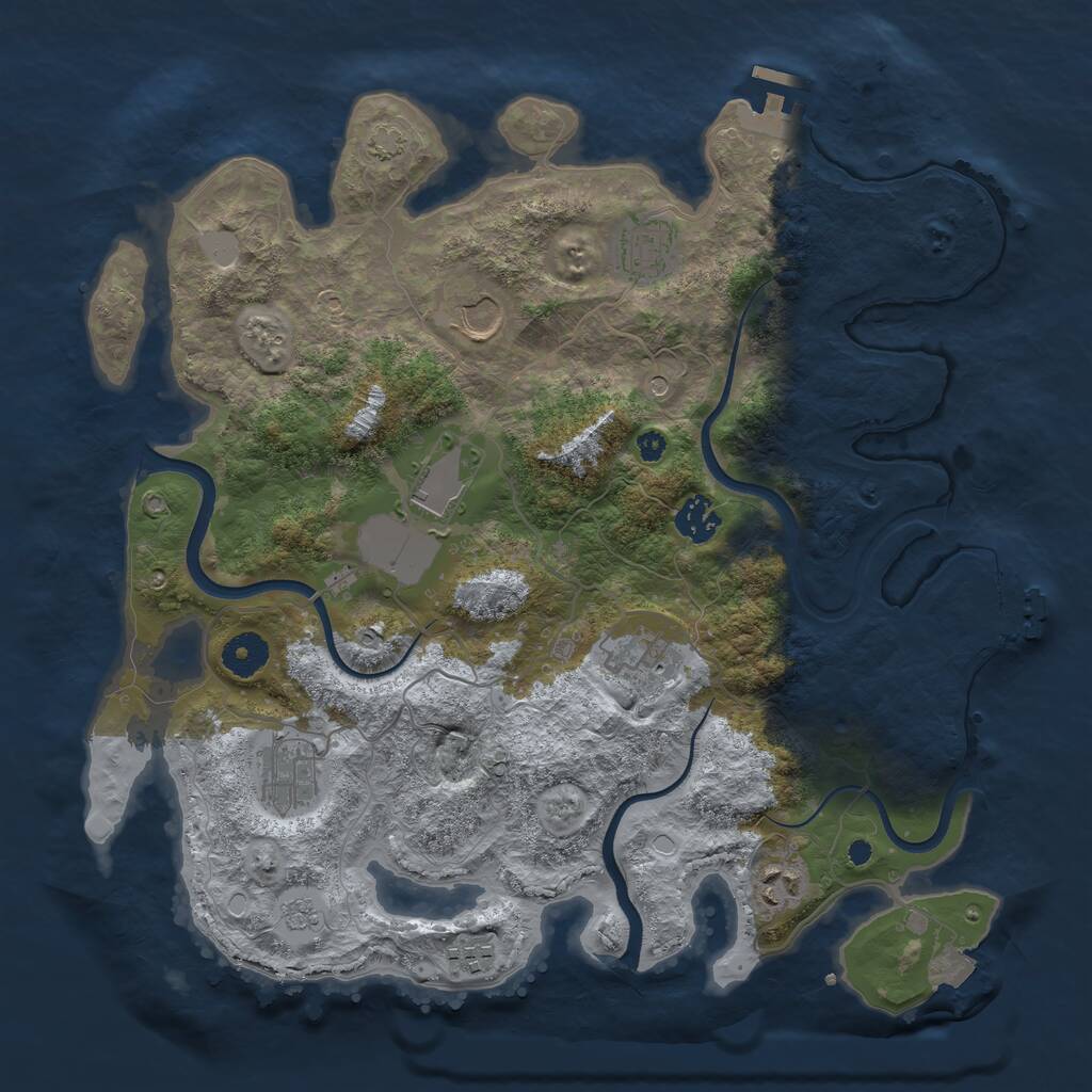Rust Map: Procedural Map, Size: 3700, Seed: 92490617, 14 Monuments