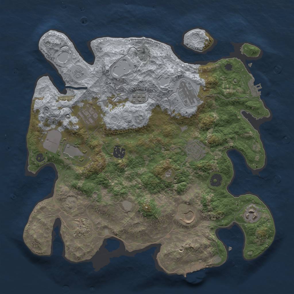 Rust Map: Procedural Map, Size: 3500, Seed: 1283323604, 16 Monuments