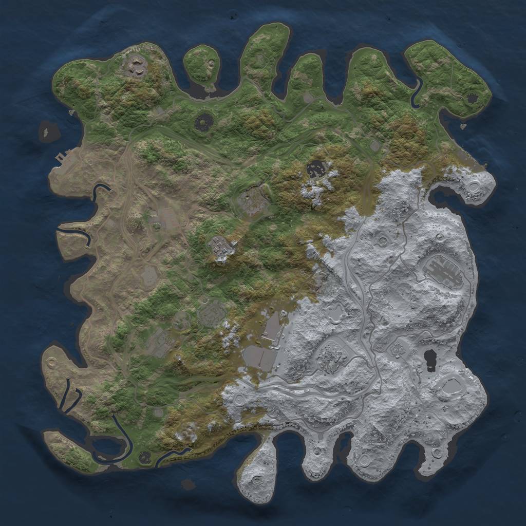 Rust Map: Procedural Map, Size: 4250, Seed: 474495528, 17 Monuments