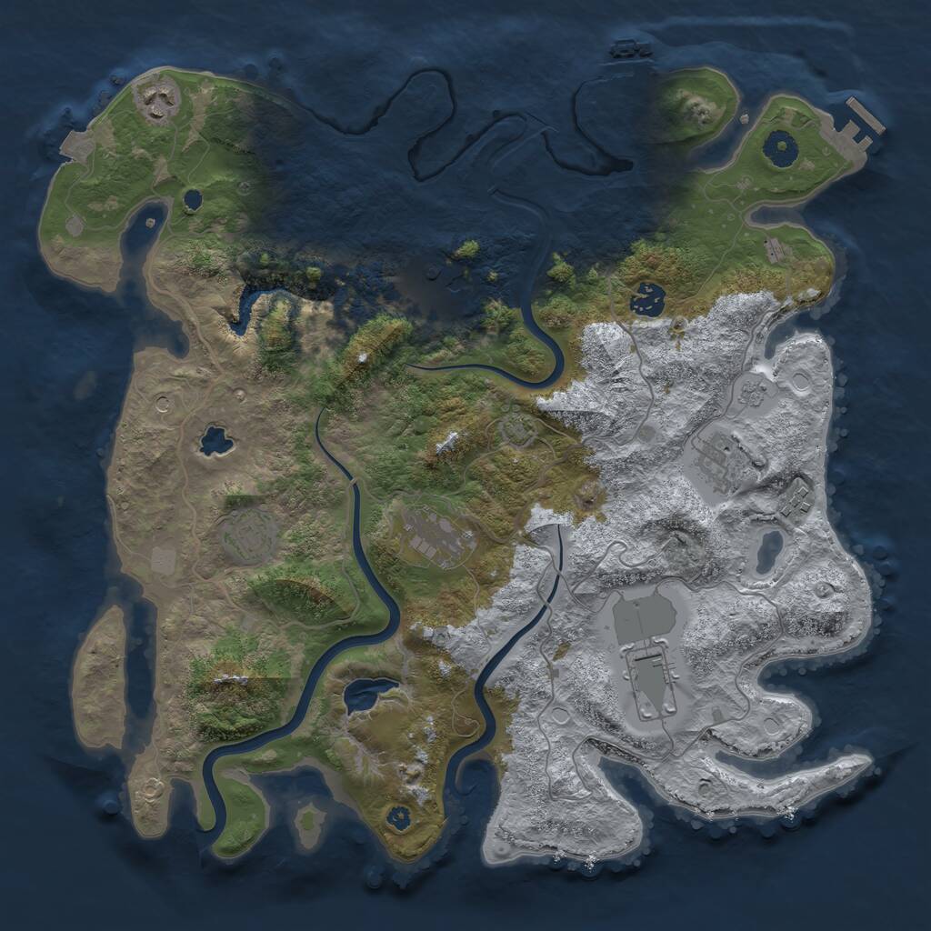 Rust Map: Procedural Map, Size: 4000, Seed: 196464913, 14 Monuments