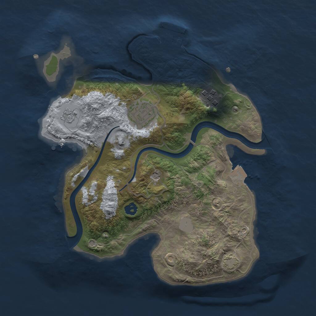Rust Map: Procedural Map, Size: 2500, Seed: 1290537915, 7 Monuments