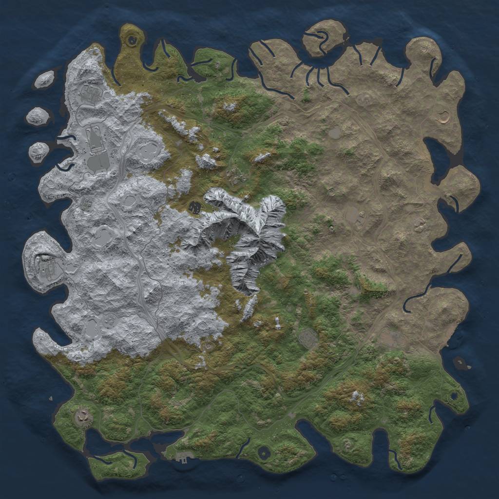 Rust Map: Procedural Map, Size: 6000, Seed: 6754356, 18 Monuments