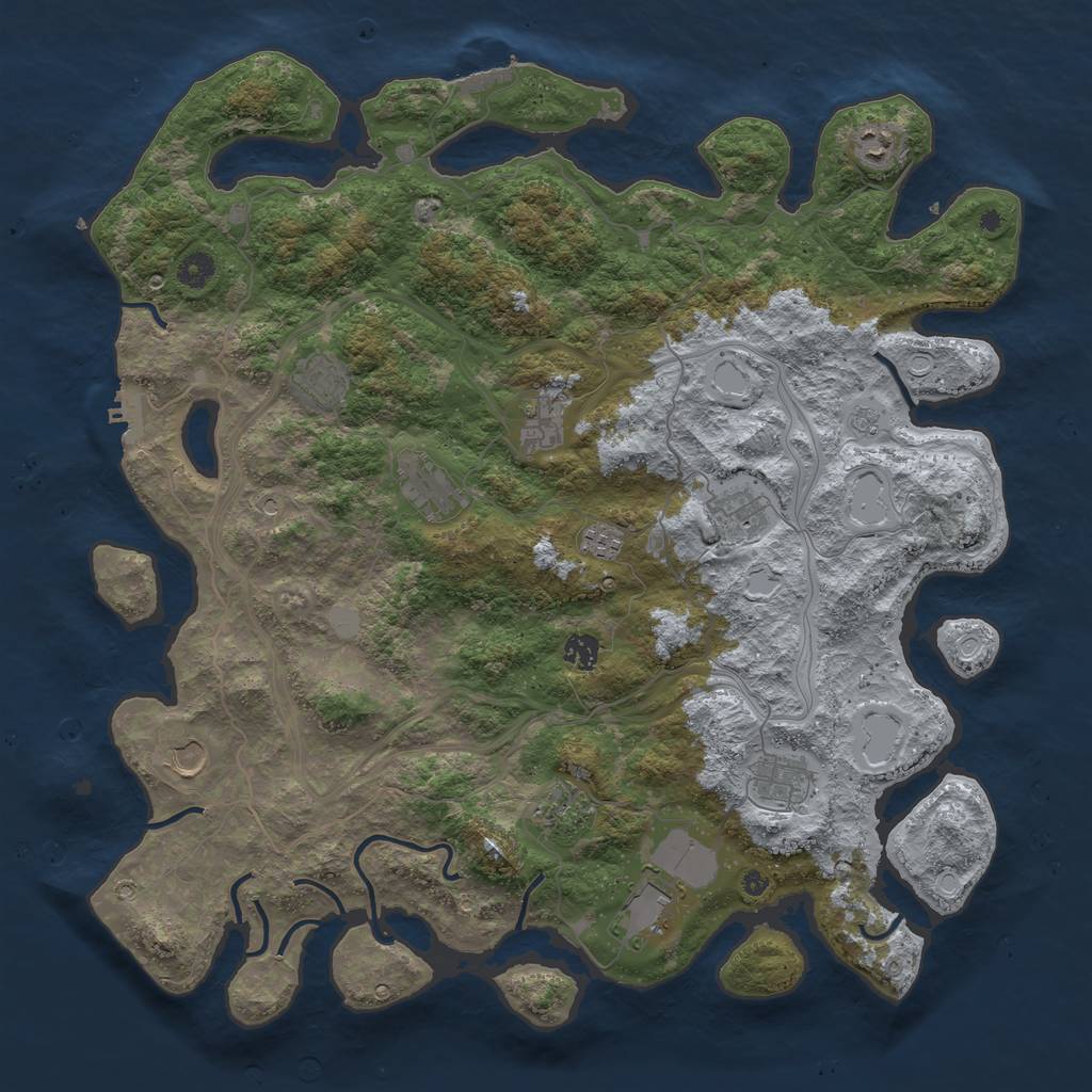 Rust Map: Procedural Map, Size: 4500, Seed: 17043, 18 Monuments