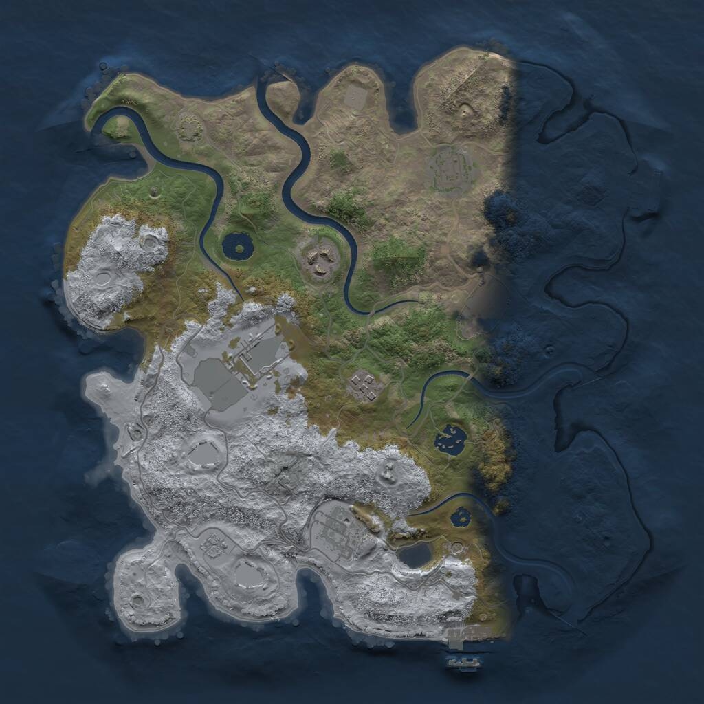 Rust Map: Procedural Map, Size: 3500, Seed: 16972418, 13 Monuments