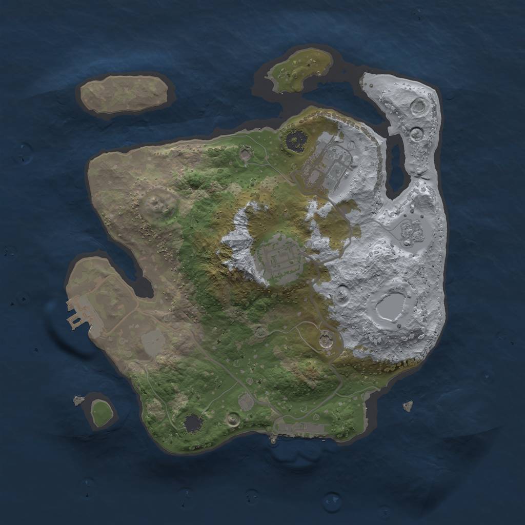 Rust Map: Procedural Map, Size: 2500, Seed: 341495275, 9 Monuments
