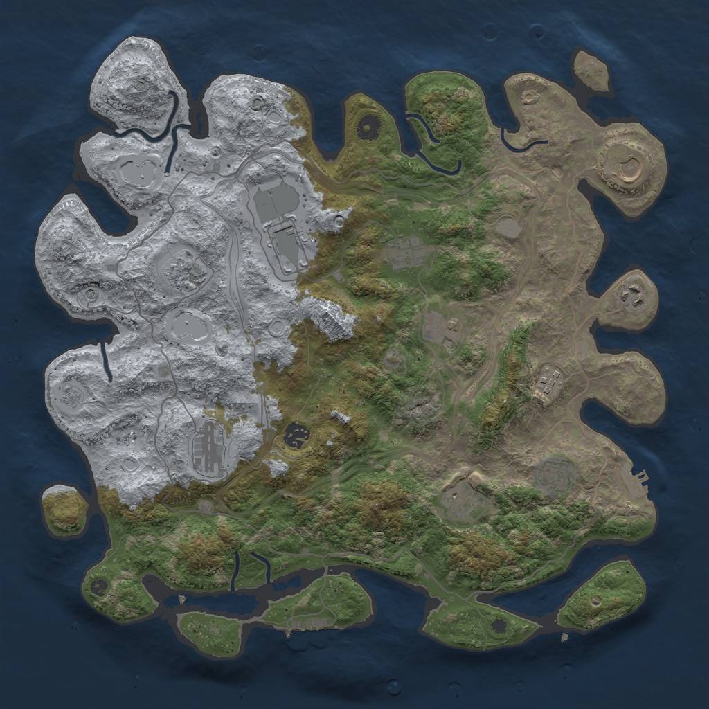 Rust Map: Procedural Map, Size: 4250, Seed: 820065032, 18 Monuments