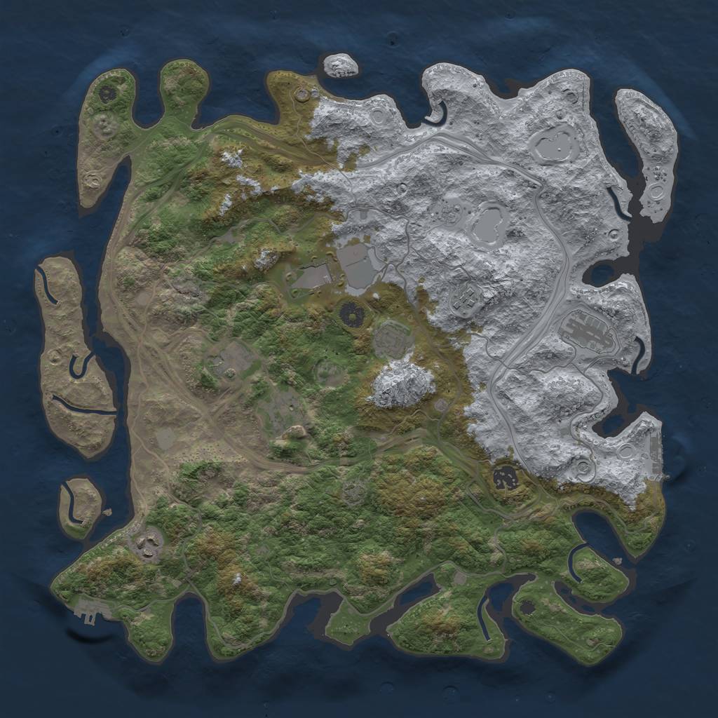 Rust Map: Procedural Map, Size: 4250, Seed: 154151786, 16 Monuments
