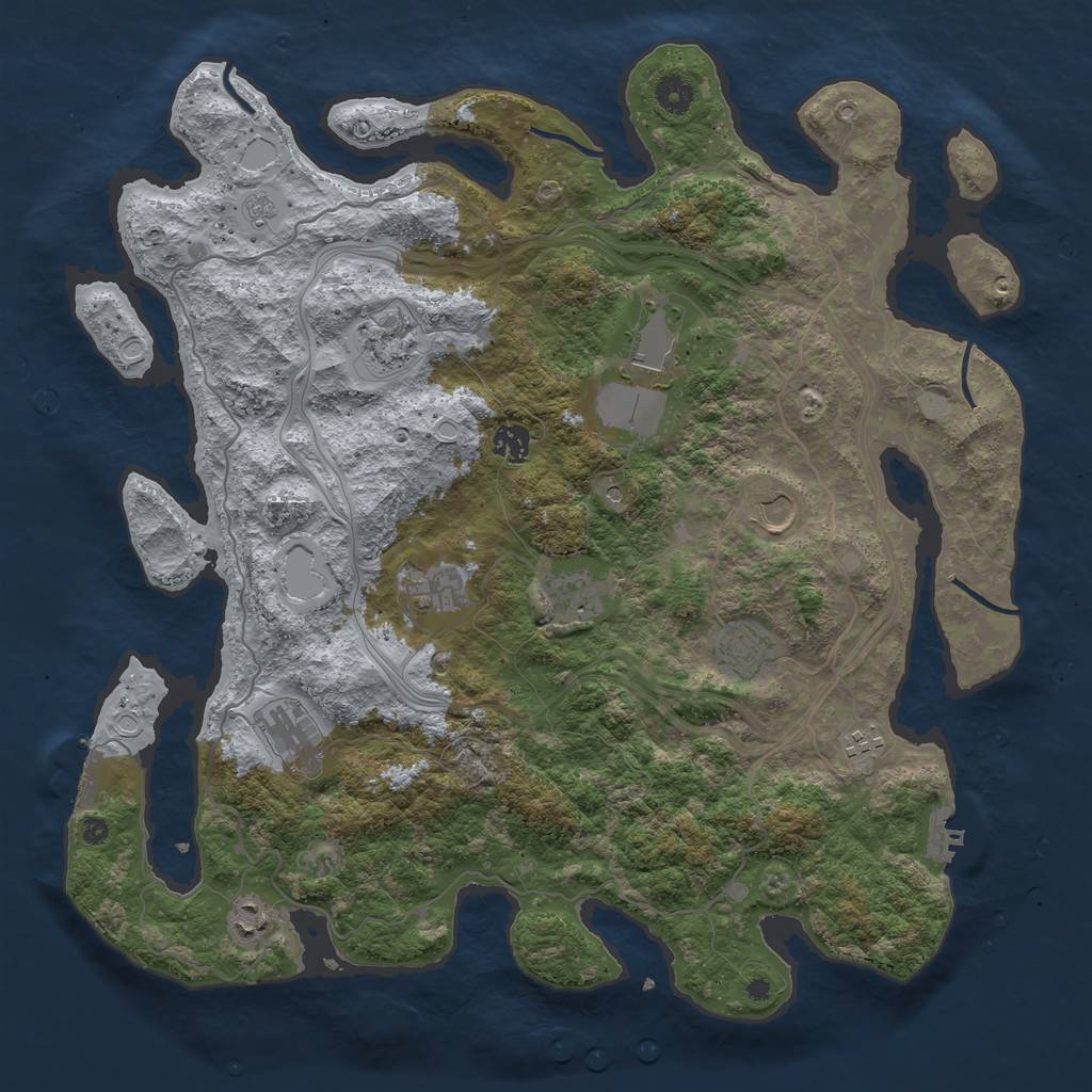 Rust Map: Procedural Map, Size: 4250, Seed: 910250197, 17 Monuments