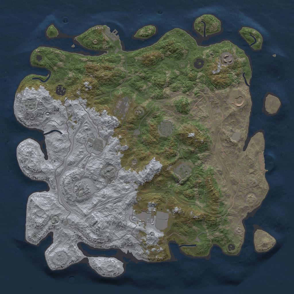 Rust Map: Procedural Map, Size: 4250, Seed: 225871892, 18 Monuments