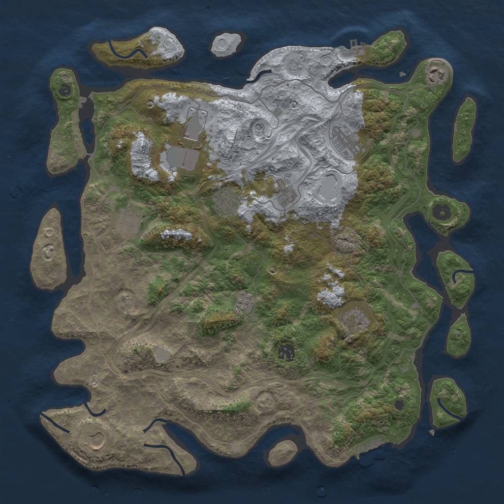 Rust Map: Procedural Map, Size: 4250, Seed: 1517458583, 17 Monuments