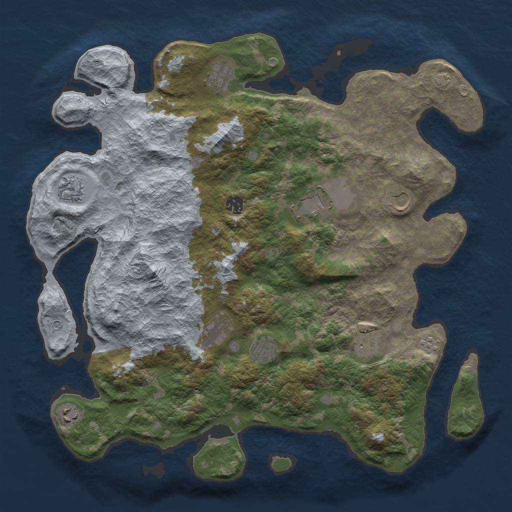 Rust Map: Barren, Size: 4250, Seed: 40595224, 14 Monuments