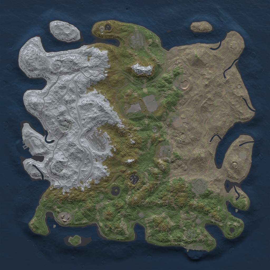 Rust Map: Procedural Map, Size: 4250, Seed: 321362183, 18 Monuments