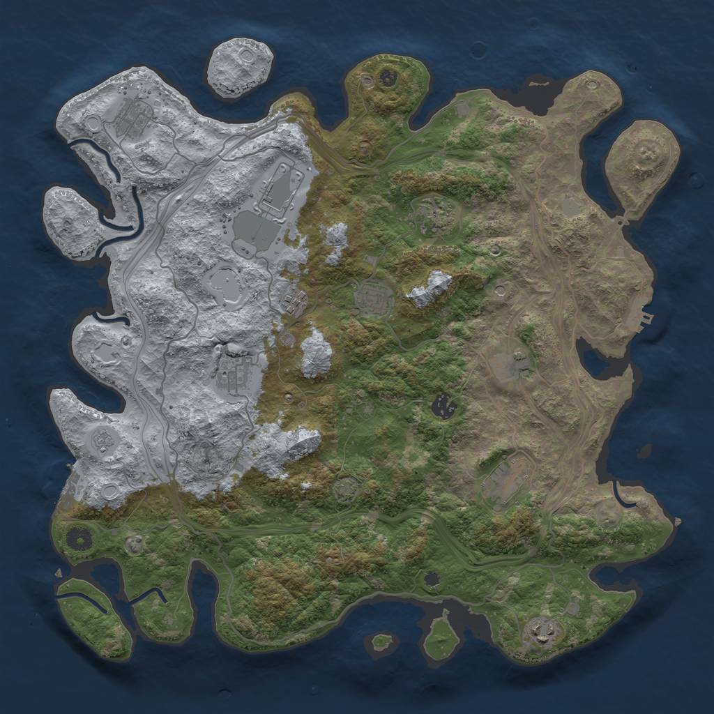 Rust Map: Procedural Map, Size: 4250, Seed: 1547923755, 18 Monuments