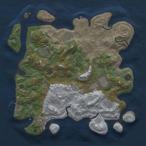 Thumbnail Rust Map: Procedural Map, Size: 3700, Seed: 107807574, 17 Monuments